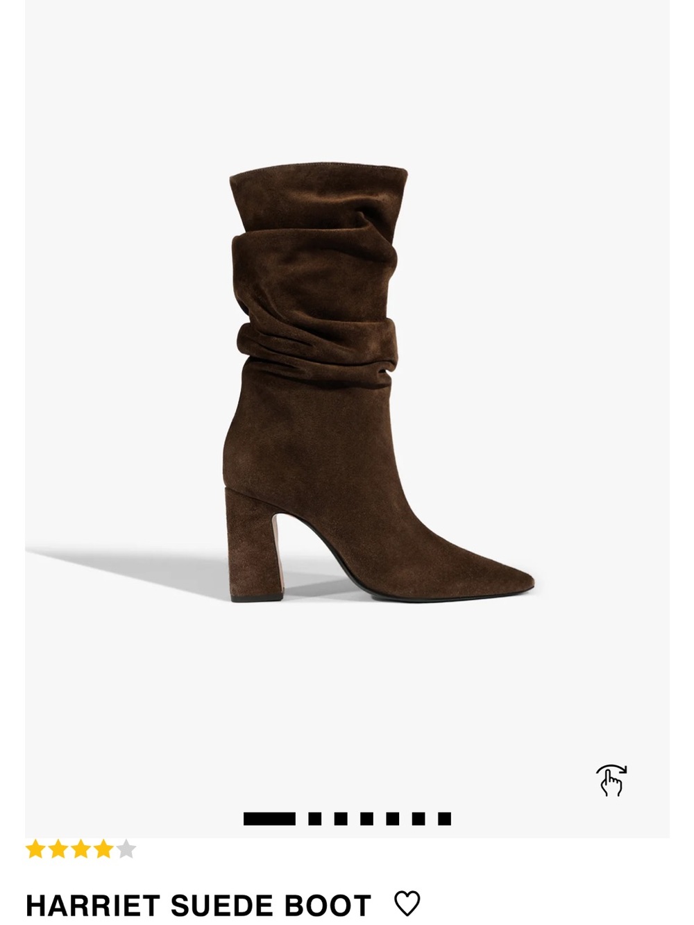SCHUTZ Harriet Suede Slouch Boot - Dark Brown